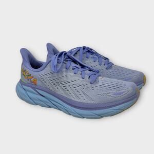 Hoka Clifton 8 Athletic Running Shoes in Baby Lavender/Smoke Green Size 7.5B